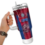 custom los angeles clippers hexagon armor red curved tumbler best selling 1.webp
