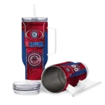 custom los angeles clippers hexagon armor red curved tumbler best selling 1.webp