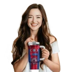 custom los angeles clippers hexagon armor red curved tumbler best selling 1.webp
