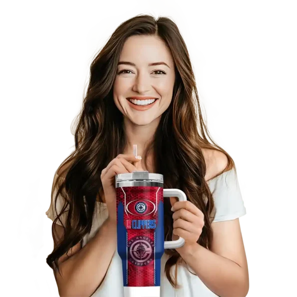custom los angeles clippers hexagon armor red curved tumbler premium grade 1.webp