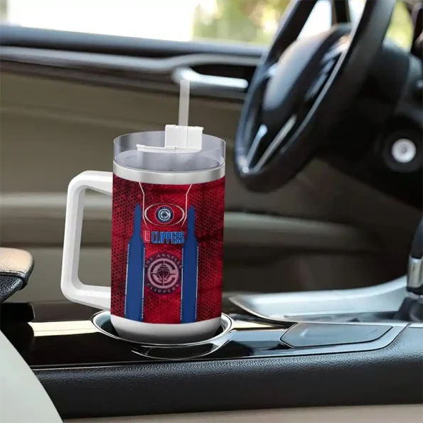 custom los angeles clippers hexagon armor red curved tumbler trendy 1.webp