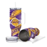 custom los angeles lakers abstract paths purple curved tumbler best selling 1.webp