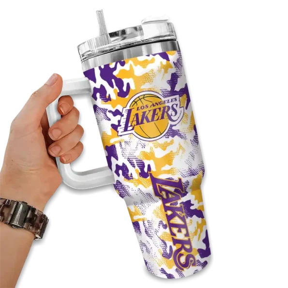 custom los angeles lakers camo mashup purple white curved tumbler fashion forward 1.webp