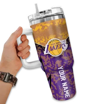 custom los angeles lakers chevron stripe purple curved tumbler fashion forward 1.webp