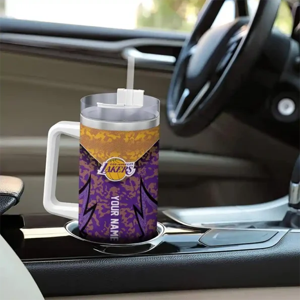 custom los angeles lakers chevron stripe purple curved tumbler trendy 1.webp