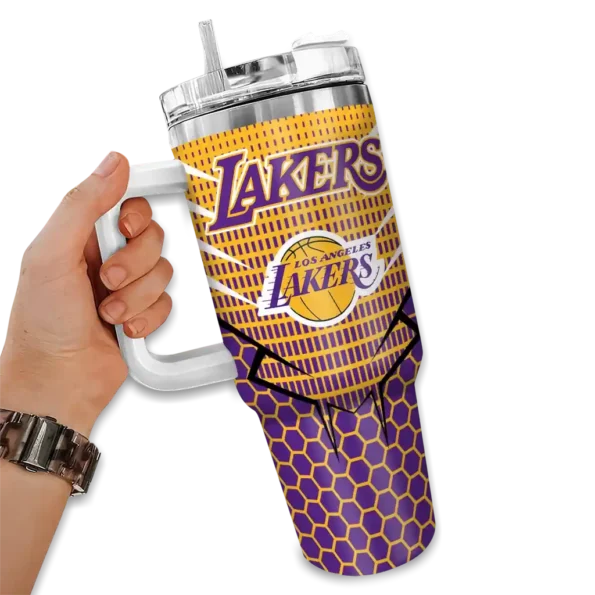 custom los angeles lakers hex texture purple curved tumbler fashion forward 1.webp