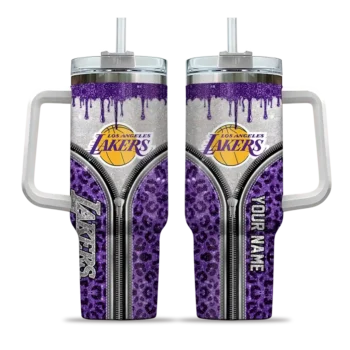custom los angeles lakers leopard zipper purple curved tumbler best selling 1.webp