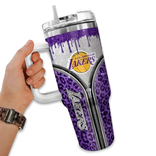 custom los angeles lakers leopard zipper purple curved tumbler fashion forward 1.webp