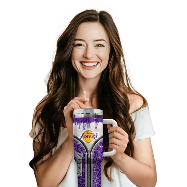 custom los angeles lakers leopard zipper purple curved tumbler premium grade 1.webp