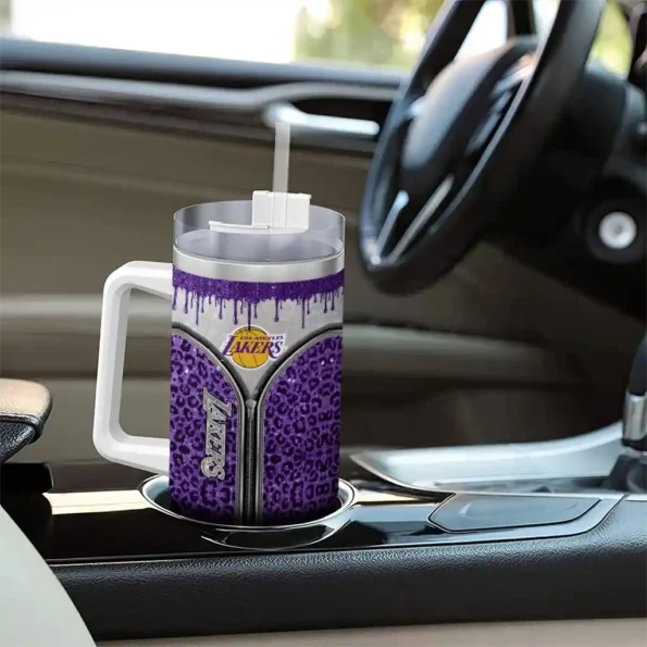custom los angeles lakers leopard zipper purple curved tumbler trendy 1.webp