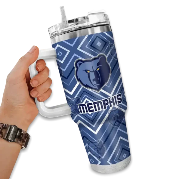 custom memphis grizzlies bold diamonds blue curved tumbler fashion forward 1.webp