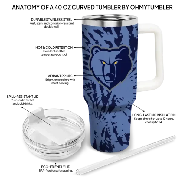 custom memphis grizzlies burst swirl blue curved tumbler new arrival 1.webp