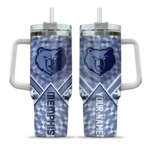 custom memphis grizzlies chevron angle blue curved tumbler best selling 1.webp
