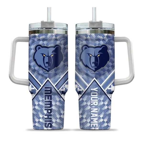 custom memphis grizzlies chevron angle blue curved tumbler best selling 1.webp