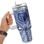 custom memphis grizzlies chevron angle blue curved tumbler best selling 1.webp