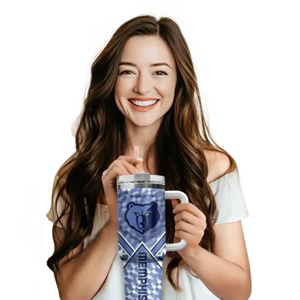 custom memphis grizzlies chevron angle blue curved tumbler premium grade 1.webp