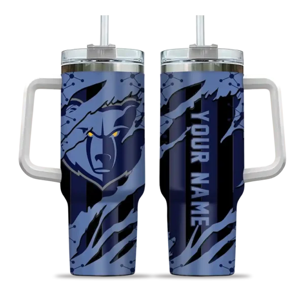 custom memphis grizzlies claw cut blue black curved tumbler best selling 1.webp