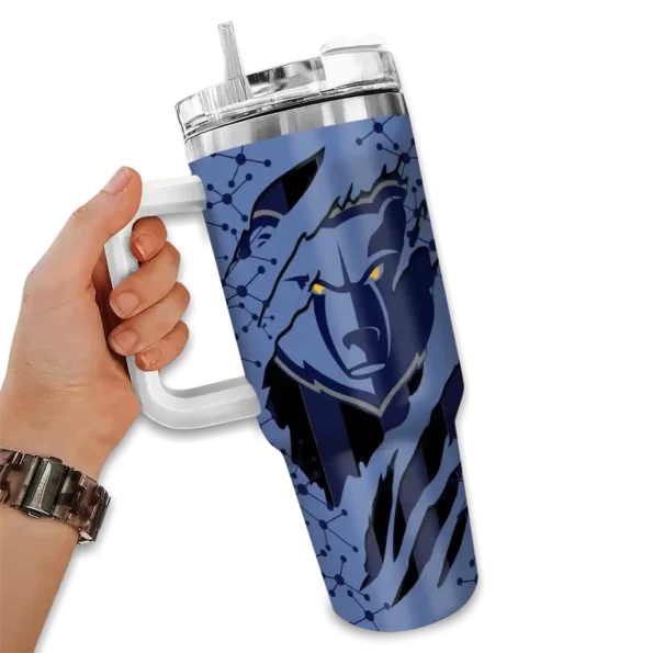 custom memphis grizzlies claw cut blue black curved tumbler fashion forward 1.webp
