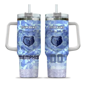 custom memphis grizzlies geometric prism blue curved tumbler best selling 1.webp
