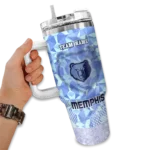custom memphis grizzlies geometric prism blue curved tumbler best selling 1.webp