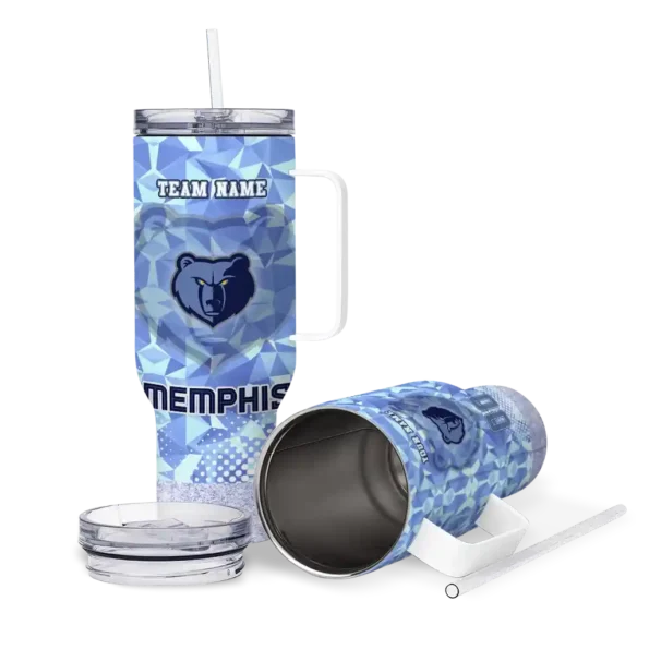 custom memphis grizzlies geometric prism blue curved tumbler high quality 1.webp