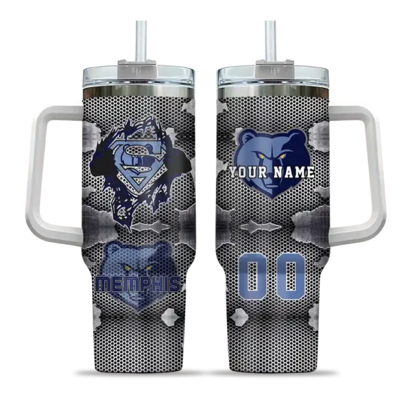 custom memphis grizzlies superman shield blue gray curved tumbler best selling 1.webp
