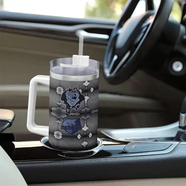 custom memphis grizzlies superman shield blue gray curved tumbler trendy 1.webp