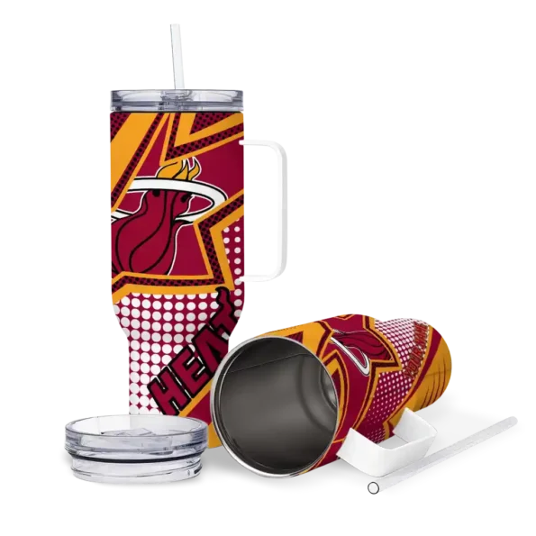 custom miami heat arrow burst red curved tumbler high quality 1.webp