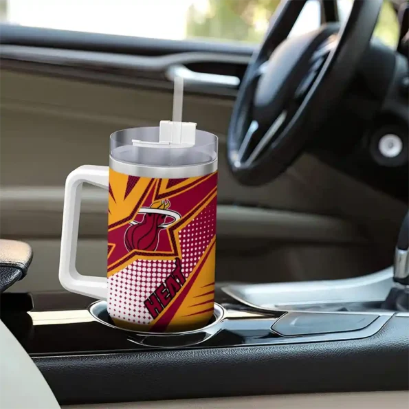 custom miami heat arrow burst red curved tumbler trendy 1.webp