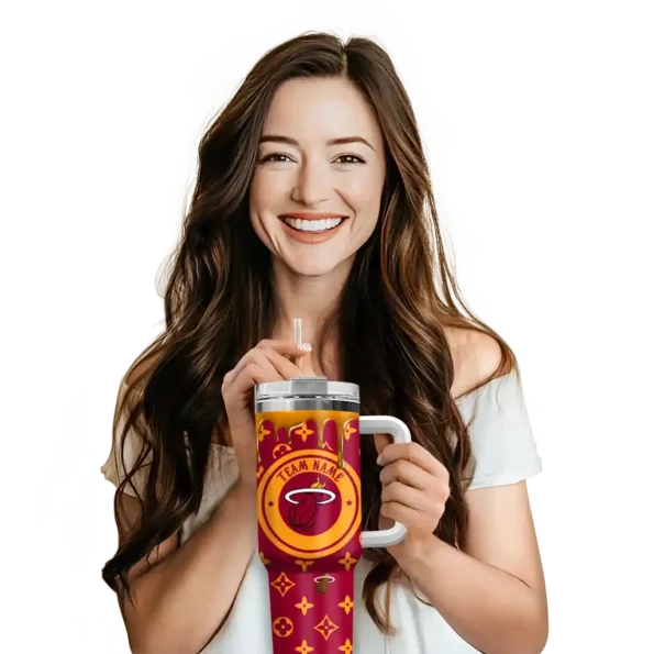 custom miami heat bullseye drips red curved tumbler premium grade 1.webp