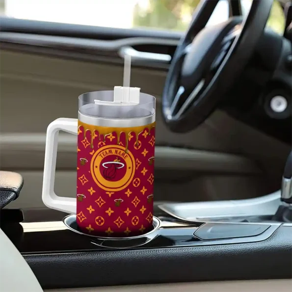 custom miami heat bullseye drips red curved tumbler trendy 1.webp