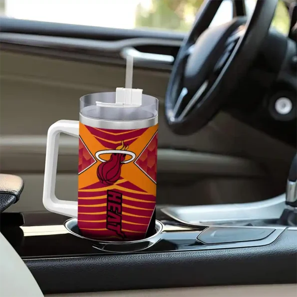 custom miami heat chevron layers red curved tumbler trendy 1.webp