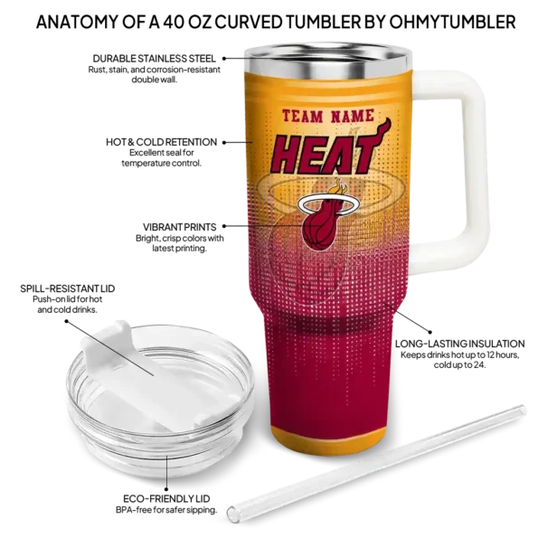 custom miami heat gradient dots red curved tumbler new arrival 1.webp