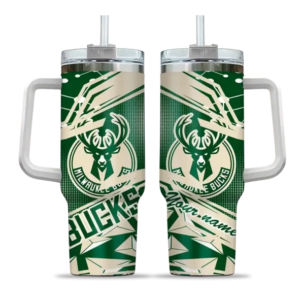 custom milwaukee bucks abstract paths green curved tumbler best selling 1.webp