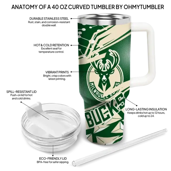 custom milwaukee bucks abstract paths green curved tumbler new arrival 1.webp