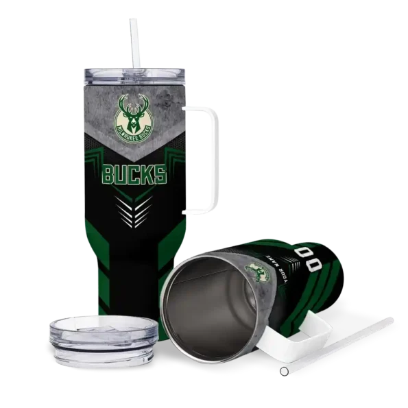 custom milwaukee bucks arrow armor green black curved tumbler high quality 1.webp
