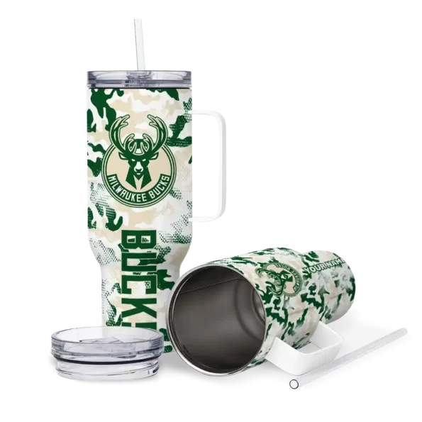 custom milwaukee bucks camo mashup green white curved tumbler high quality 1.webp