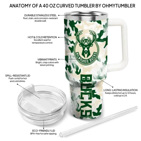 custom milwaukee bucks camo mashup green white curved tumbler new arrival 1.webp