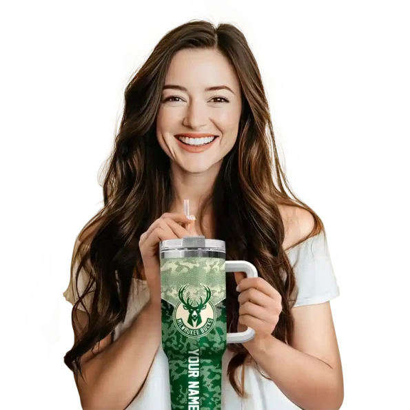custom milwaukee bucks chevron stripe green curved tumbler premium grade 1.webp