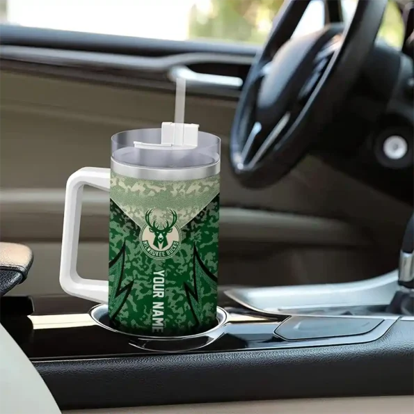 custom milwaukee bucks chevron stripe green curved tumbler trendy 1.webp