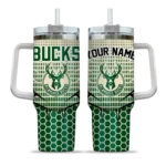 custom milwaukee bucks hex texture green curved tumbler best selling 1.webp