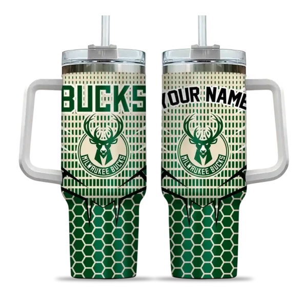 custom milwaukee bucks hex texture green curved tumbler best selling 1.webp