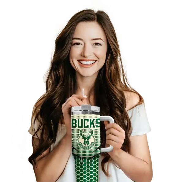 custom milwaukee bucks hex texture green curved tumbler premium grade 1.webp