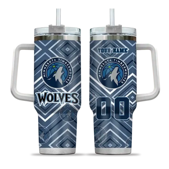 custom minnesota timberwolves bold diamonds midnight blue curved tumbler best selling 1.webp