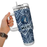 custom minnesota timberwolves bold diamonds midnight blue curved tumbler best selling 1.webp