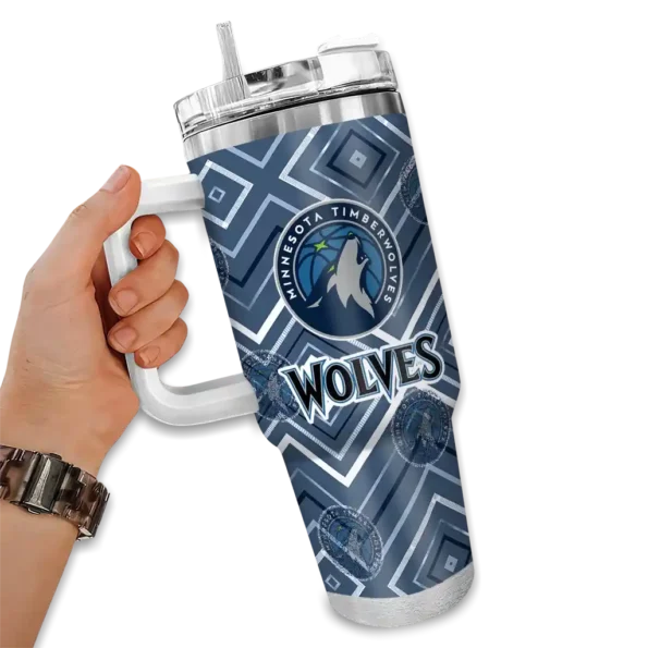 custom minnesota timberwolves bold diamonds midnight blue curved tumbler fashion forward 1.webp