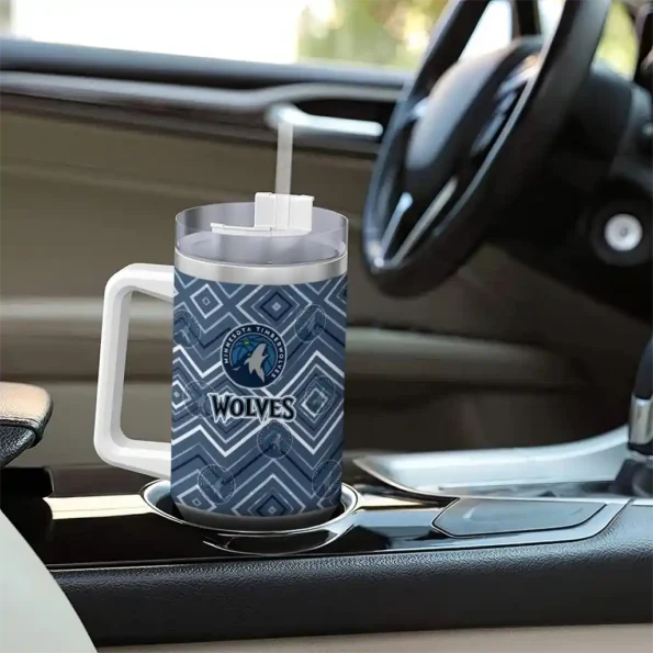 custom minnesota timberwolves bold diamonds midnight blue curved tumbler trendy 1.webp