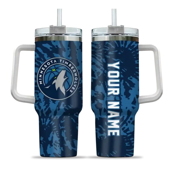 custom minnesota timberwolves burst swirl midnight blue curved tumbler best selling 1.webp