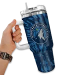 custom minnesota timberwolves burst swirl midnight blue curved tumbler best selling 1.webp