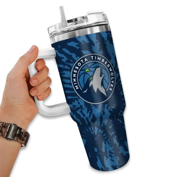 custom minnesota timberwolves burst swirl midnight blue curved tumbler fashion forward 1.webp